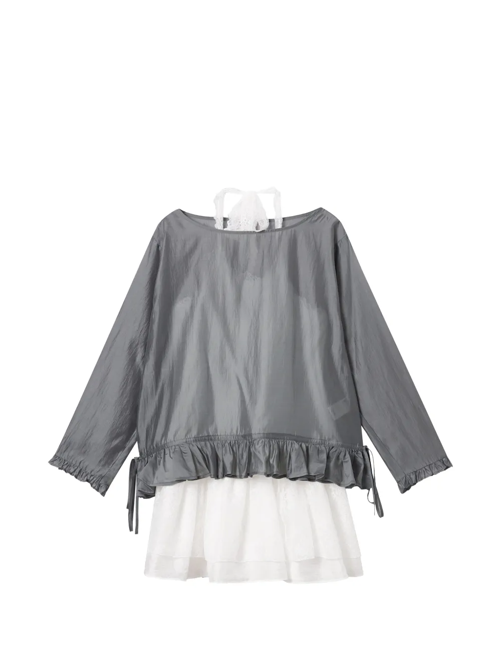 b+ab Tuta corta con ruches - Bianco