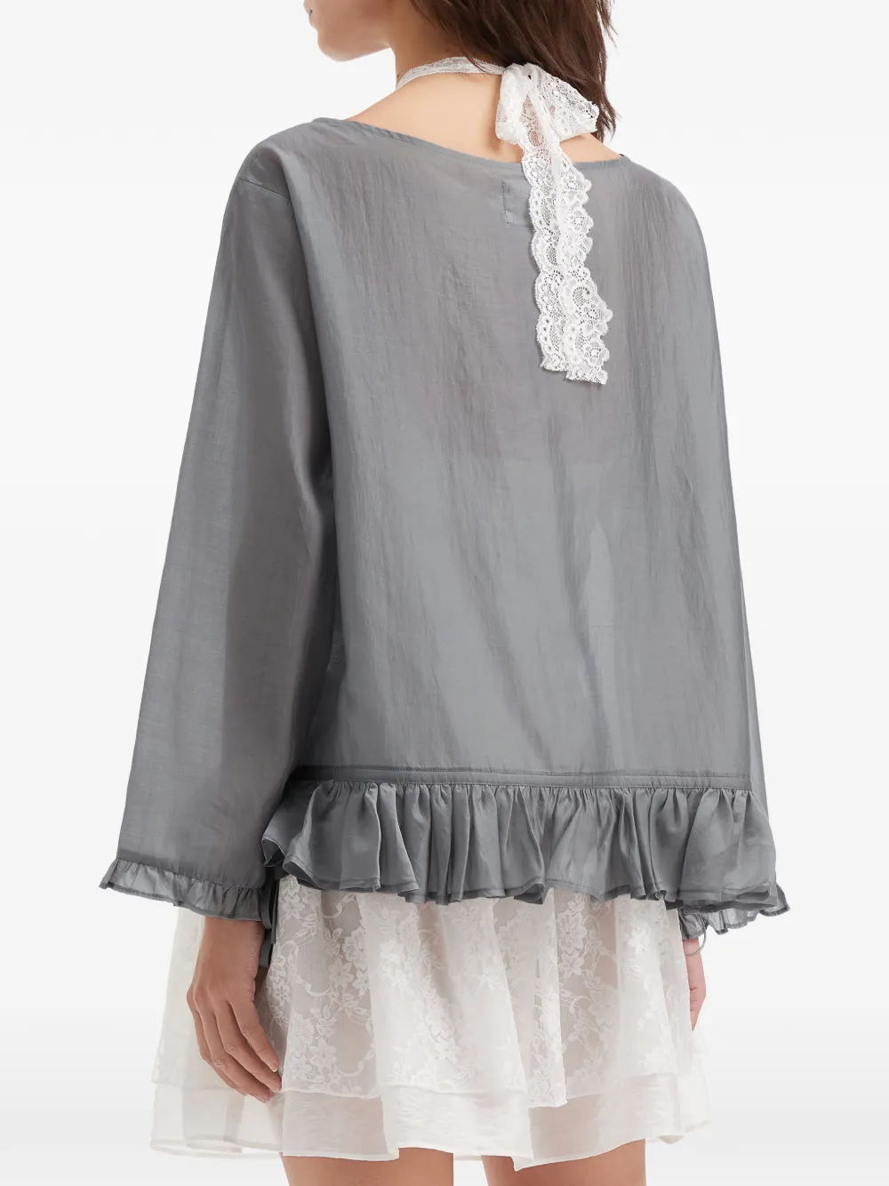 b+ab Playsuit met ruches Wit