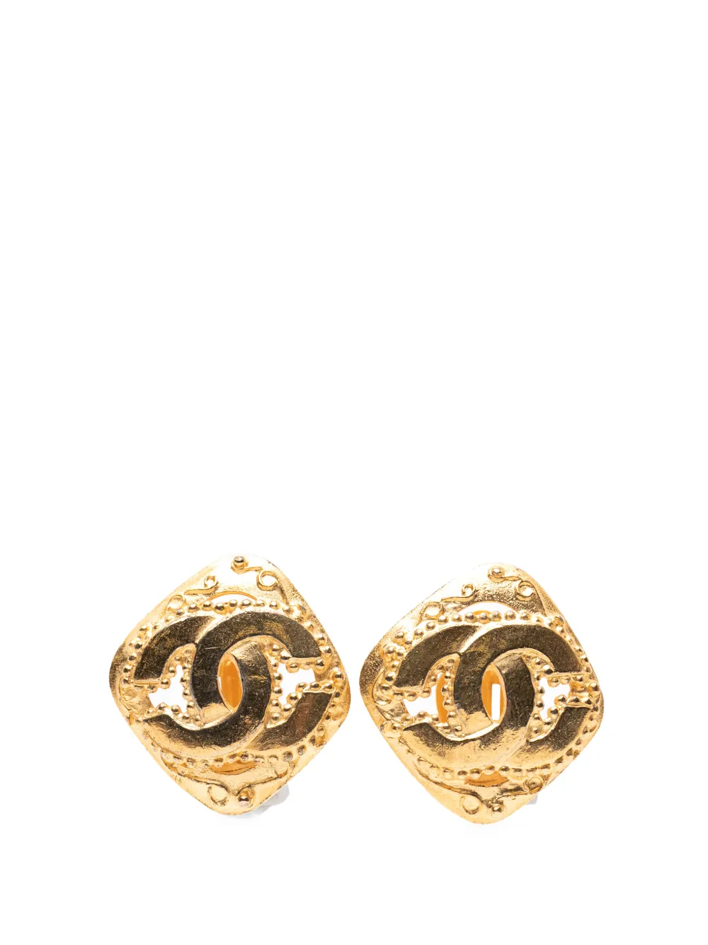 CHANEL Pre-Owned Orecchini a clip CC placcati oro 1996