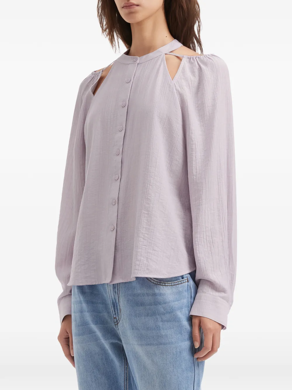b+ab Uitgesneden blouse Paars
