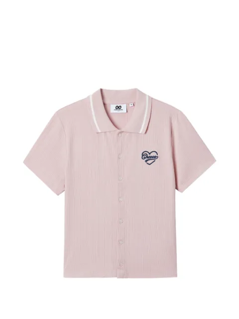 CHOCOOLATE ribbed button-up polo shirt