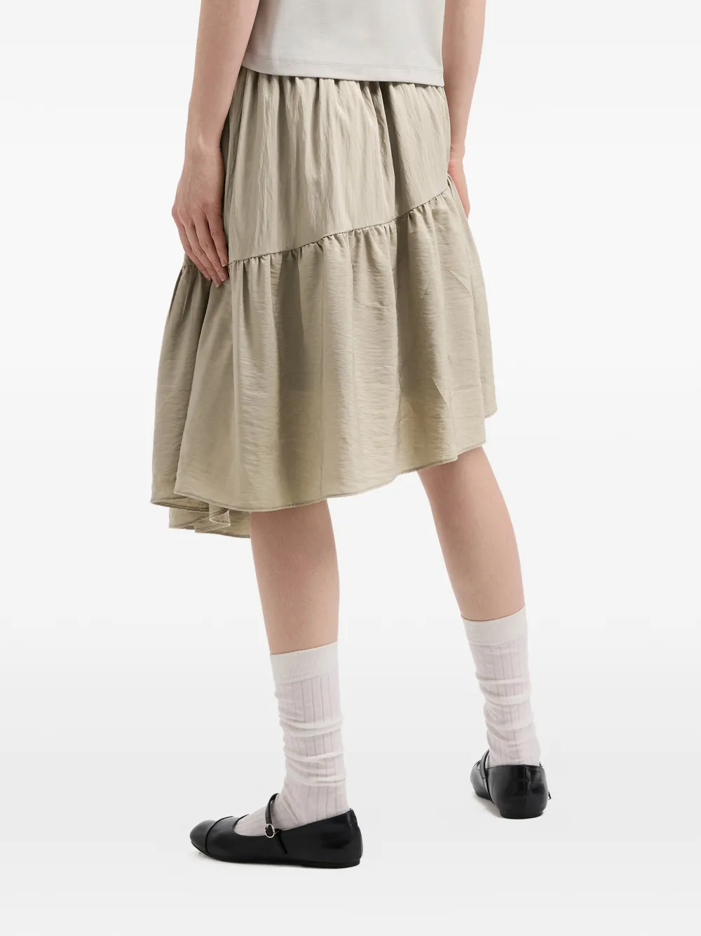 b+ab Rok met ruches Beige