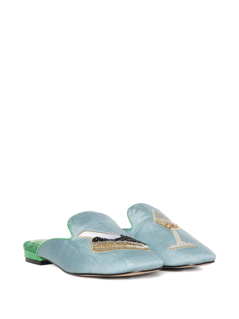 Kurt Geiger London embroidered mules Blauw