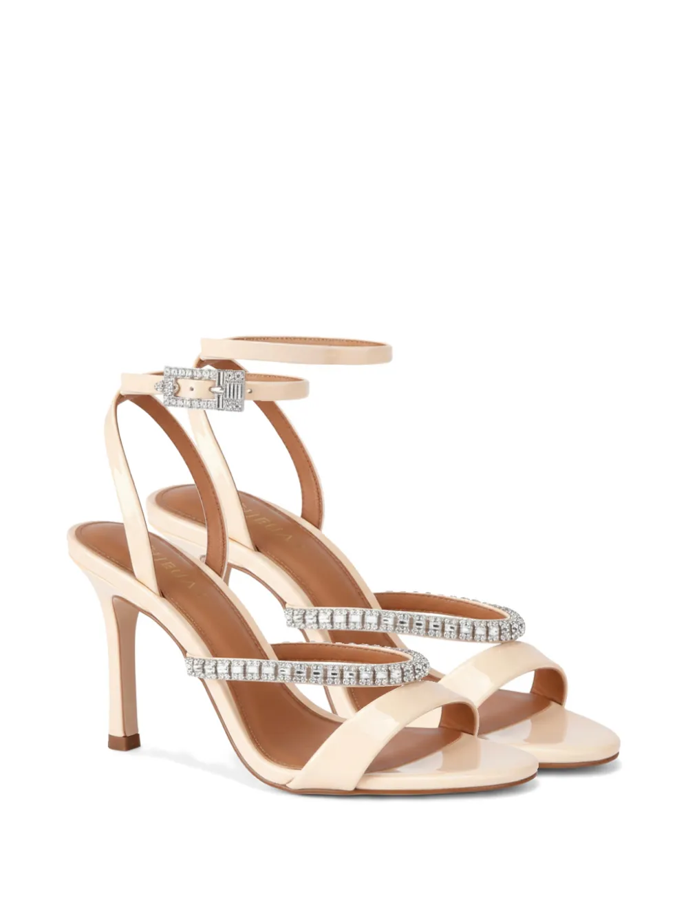 Kurt Geiger London rhinestone buckle sandals Beige