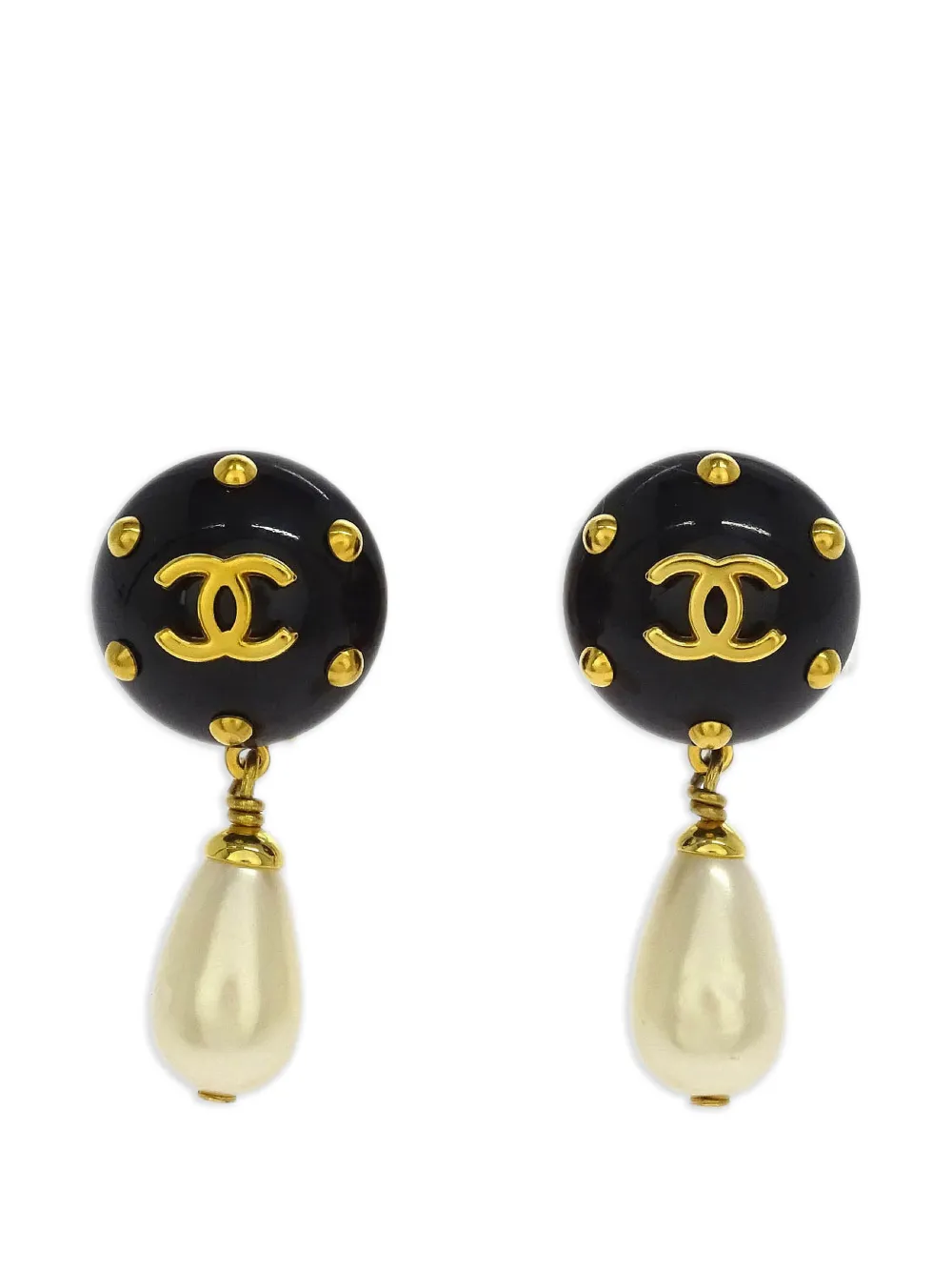 CHANEL Pre-Owned Orecchini con logo CC 1996 - Oro