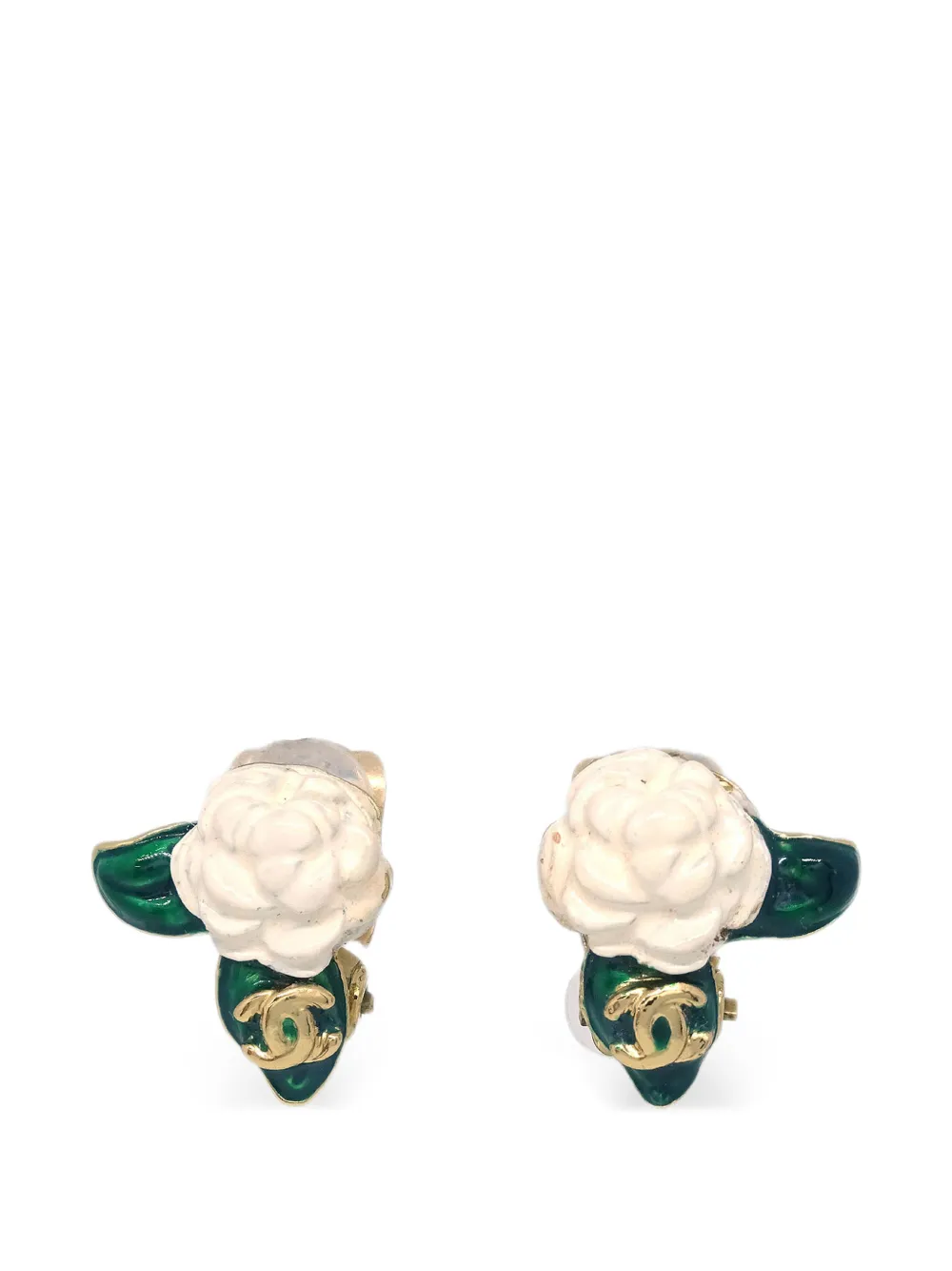 CHANEL Pre-Owned Orecchini a clip Camellia 2004 - Oro