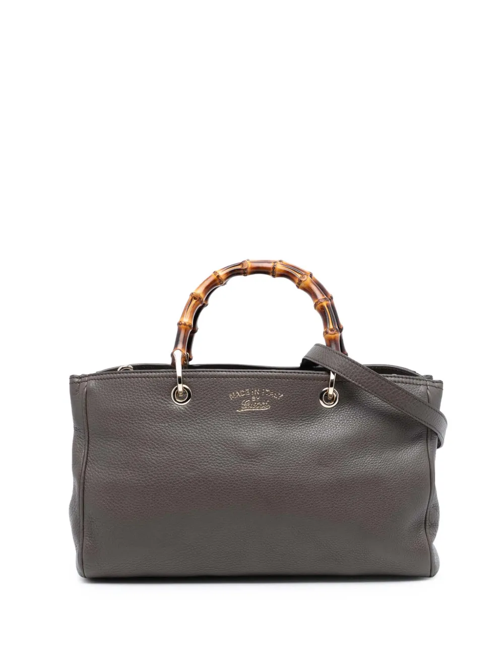 Gucci Pre-Owned 2016-2025 Medium Calfskin Bamboo Shopper satchel - Marrone