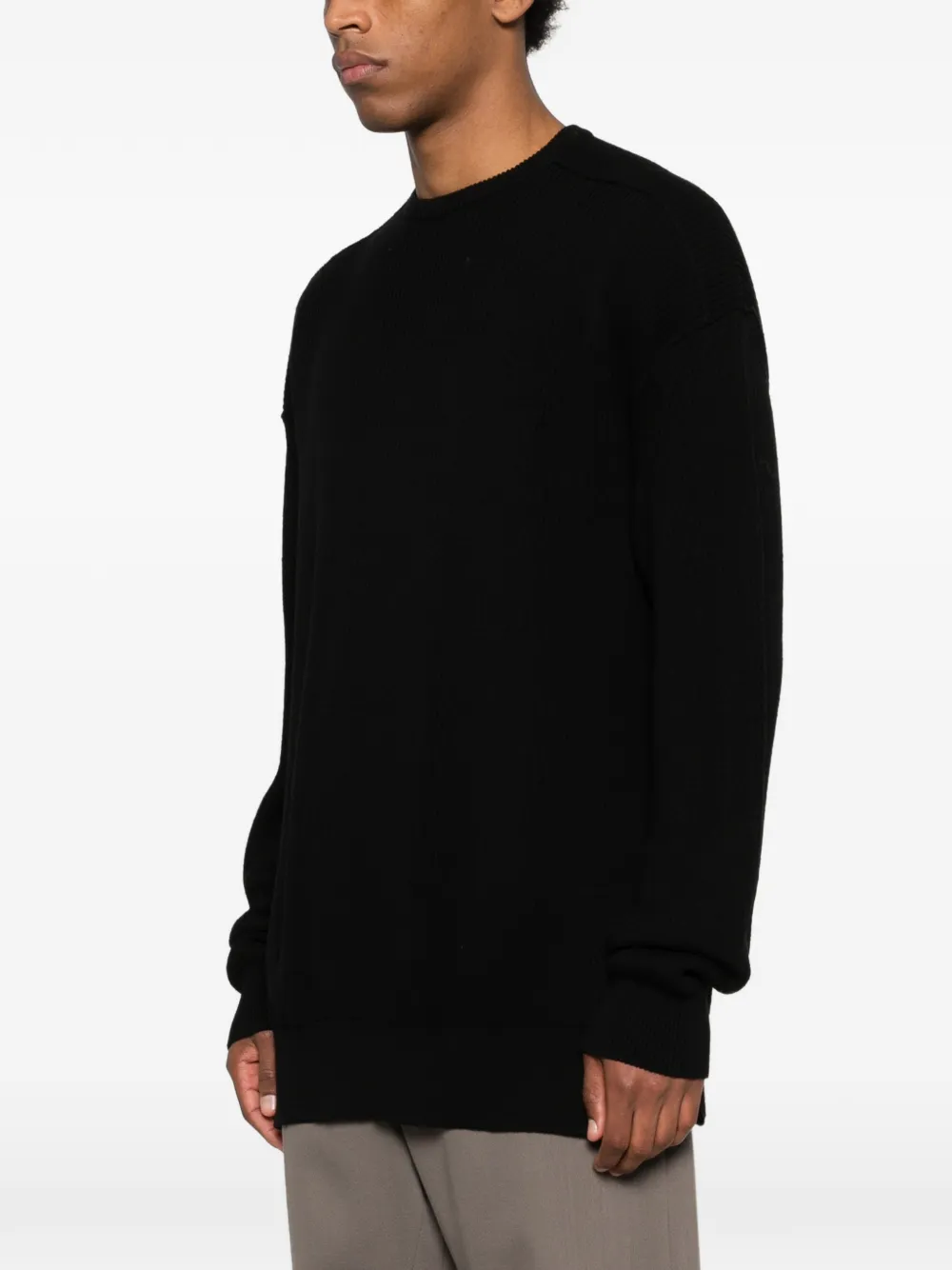 Rick Owens Jumbo LS trui met ronde hals Zwart