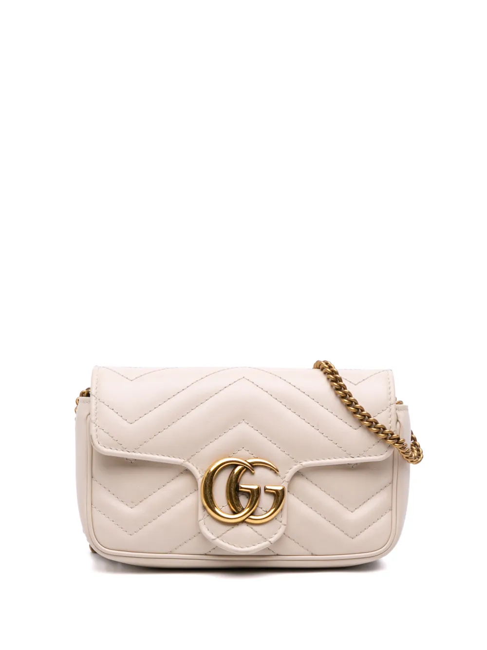 Gucci Pre-Owned 2016-2025 Mini GG Marmont Matelasse Leather Flap crossbody bag - Bianco