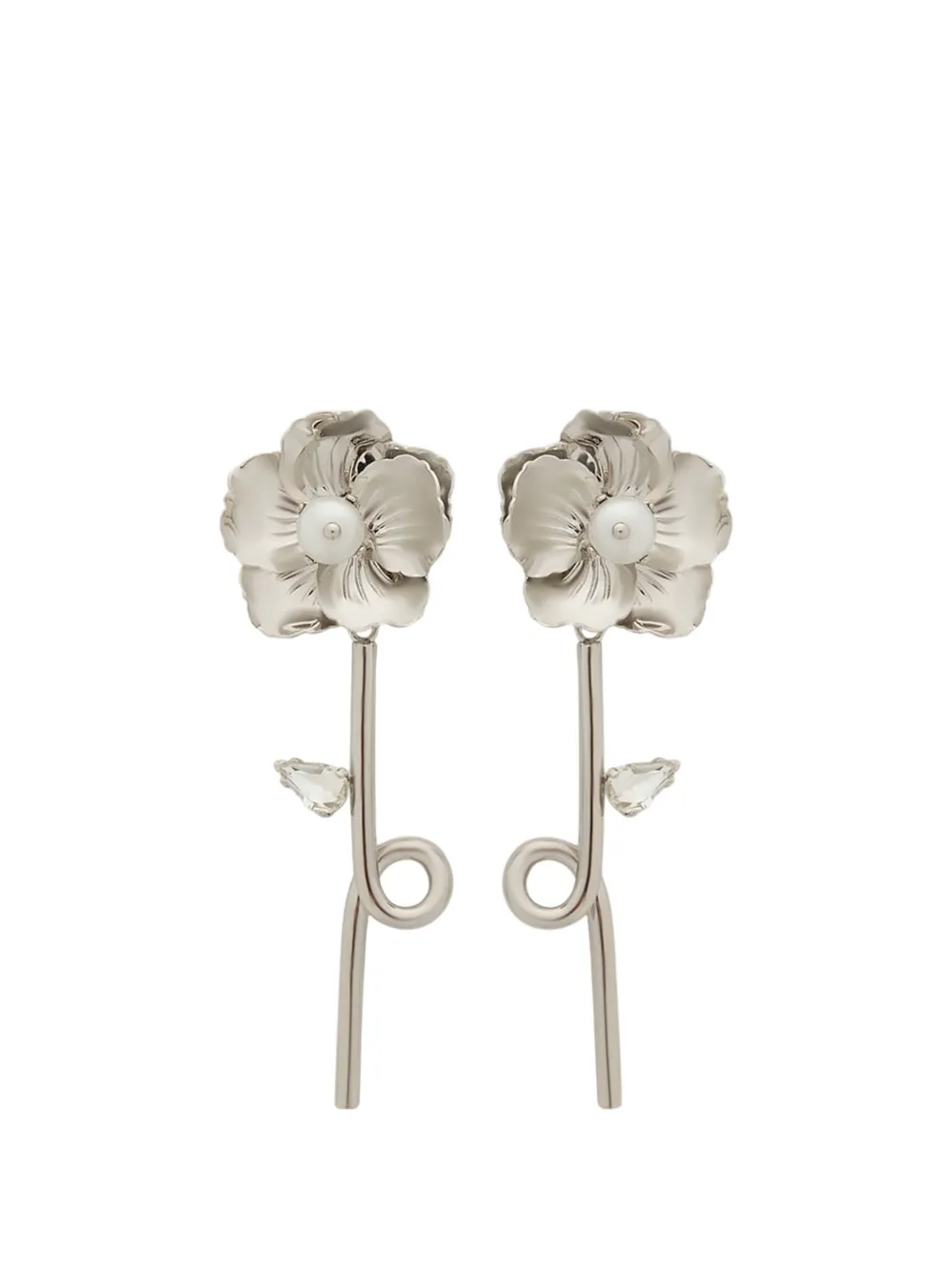 Simone Rocha Blooming Poppy hoop earrings - Argento