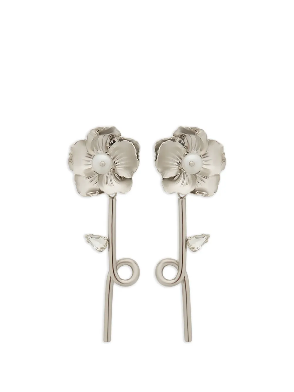 Simone Rocha Blooming Poppy hoop earrings - Argento