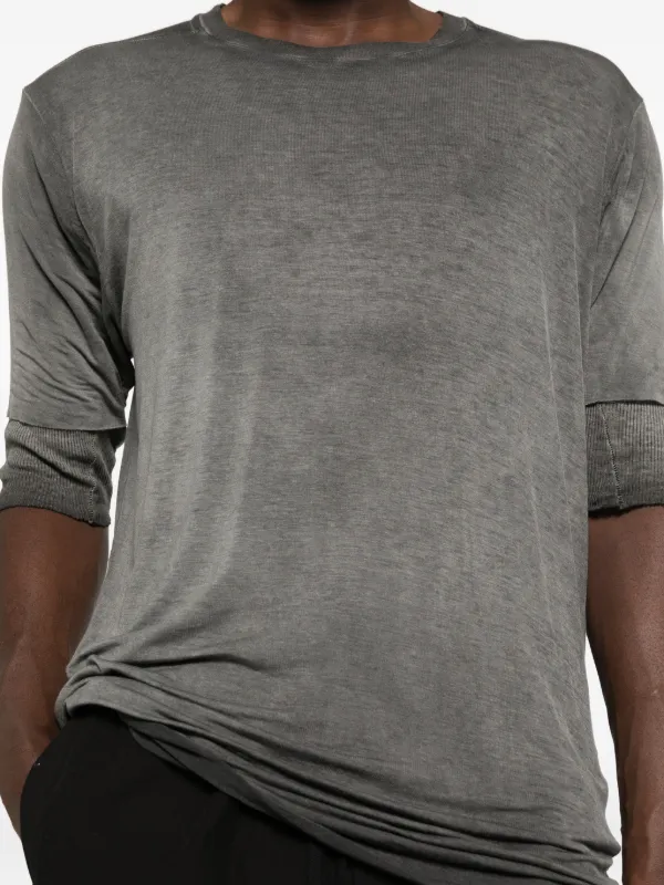 Thom Krom 940 raw-cut double-layer T-shirt | Grey | FARFETCH