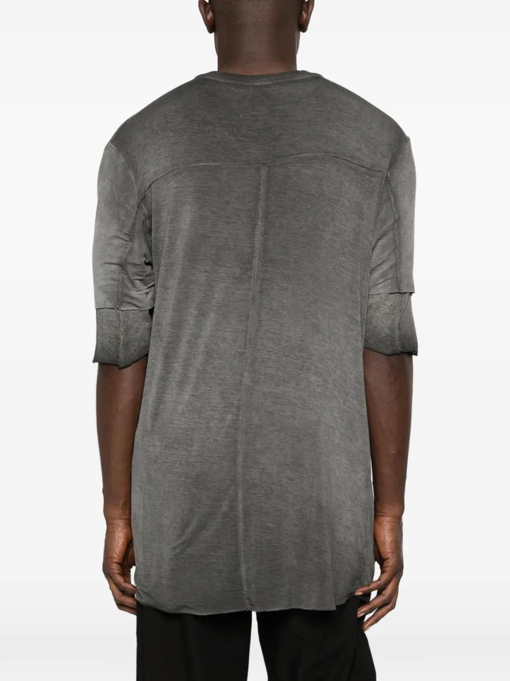 Thom Krom Geribbeld T-shirt met korte mouwen Grijs