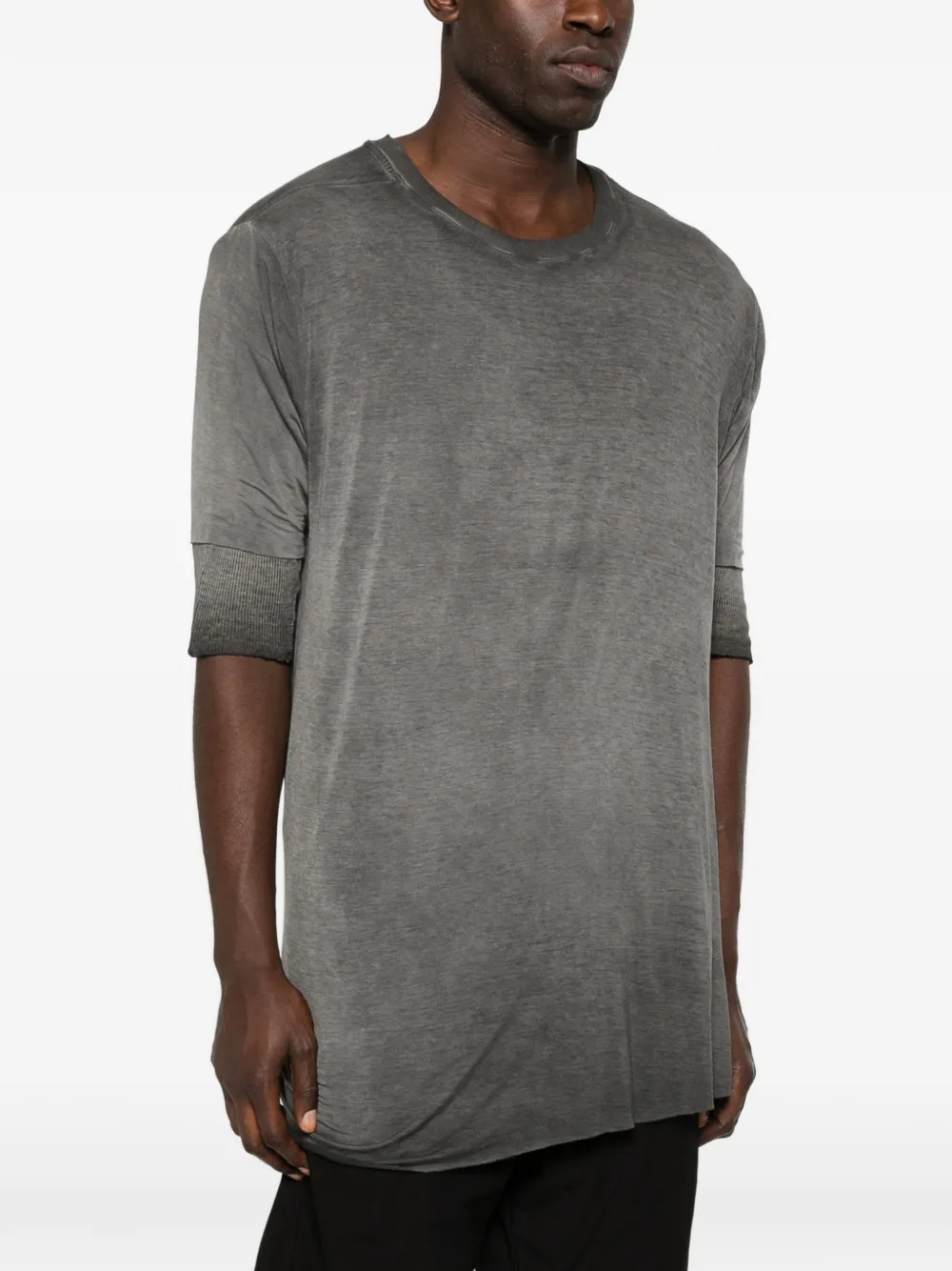 Thom Krom Geribbeld T-shirt met korte mouwen Grijs