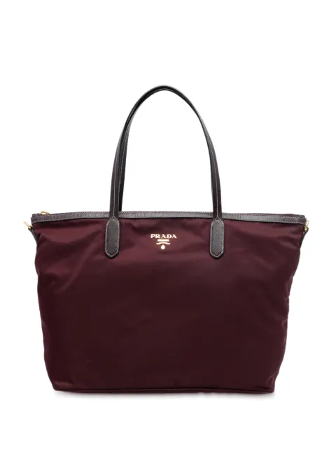 Prada Pre-Owned 2010-2025 Saffiano Trimmed Tessuto satchel