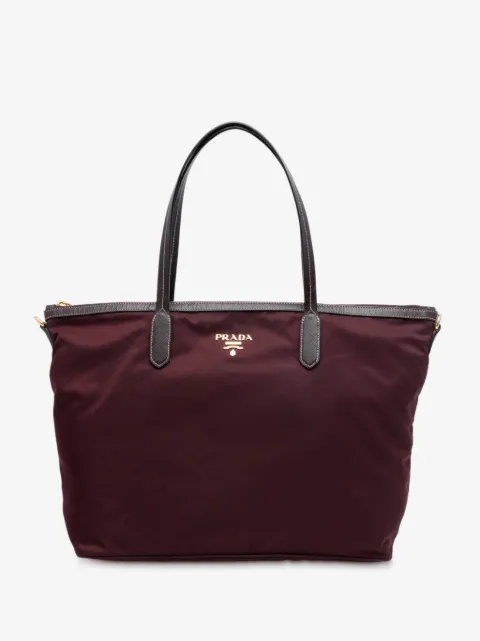 Prada Pre-Owned 2010-2025 Saffiano Trimmed Tessuto satchel
