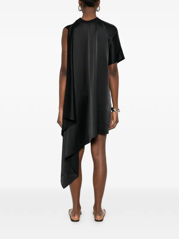 coperni asymmetric draped mini dress | Black 90s Fashion | Shop saleonsale Color:Avion The Zero Waste Draped