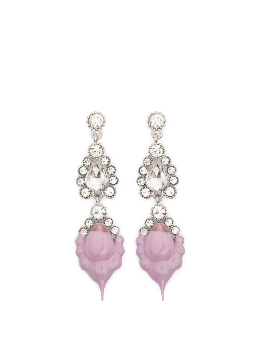 Ottolinger dipped crystal earrings - Argento