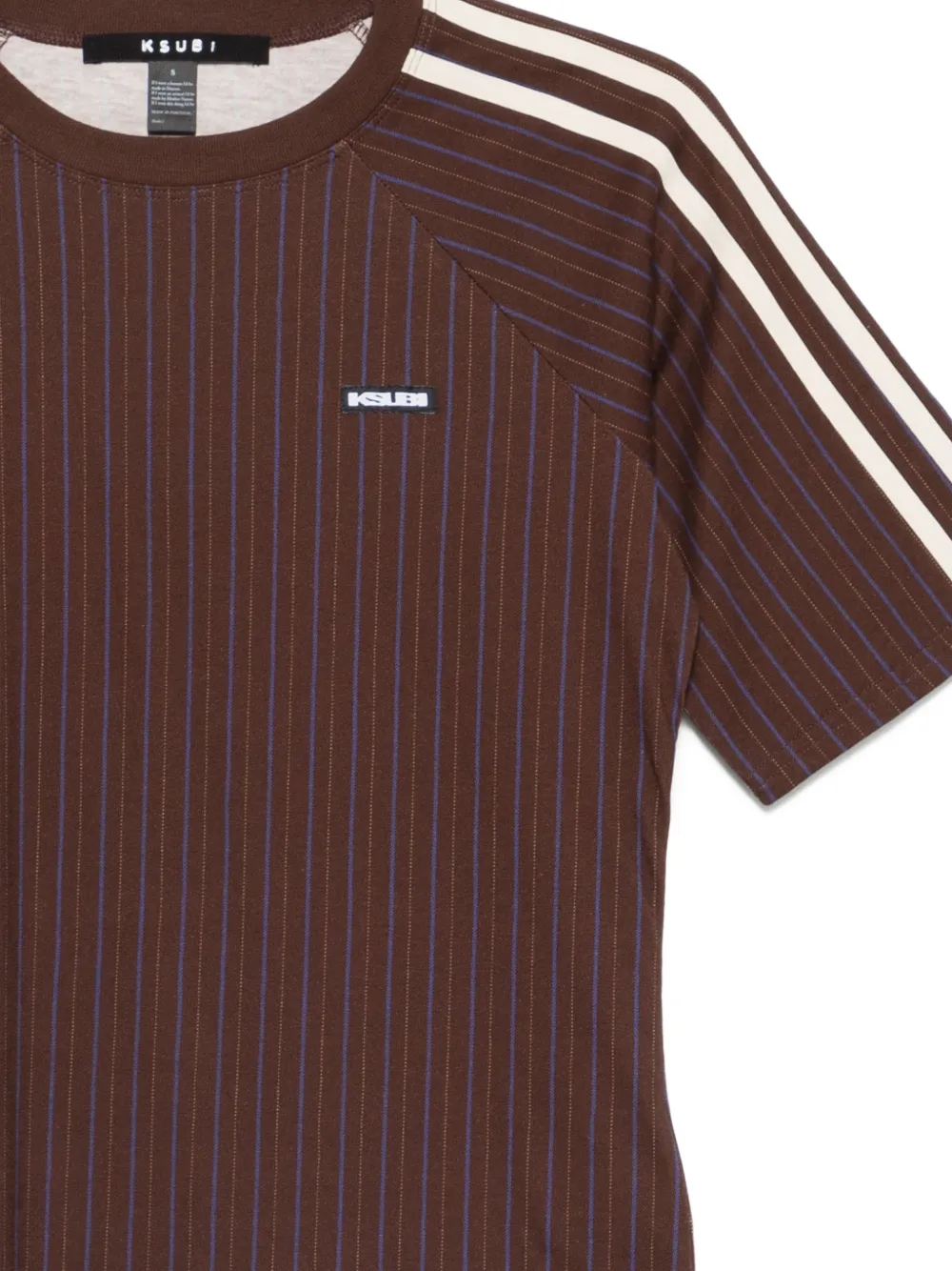  Ksubi Porter Ss Pinstripe T-shirt - Brown 