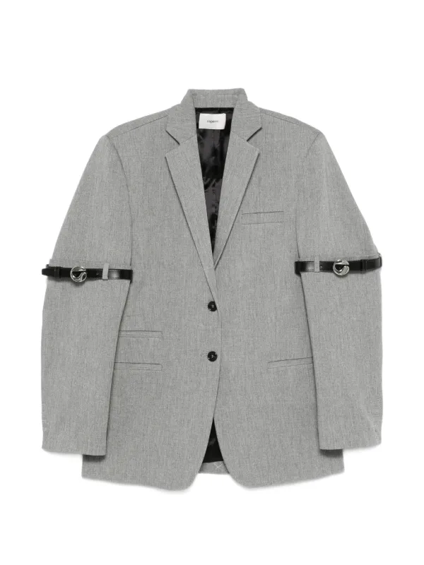 Coperni Belted Single-breasted Blazer in Grey