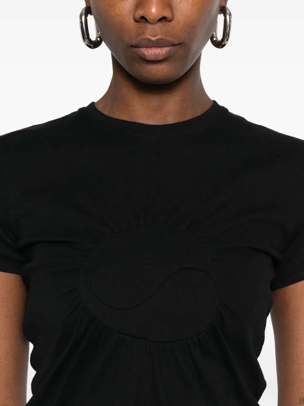 Coperni Gathered-detail T-shirt in Black, view 5