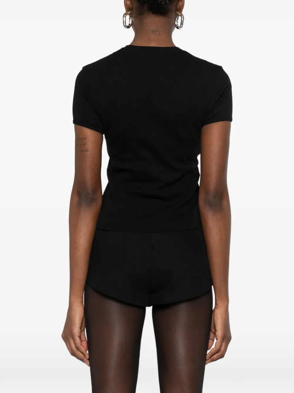 Coperni Gathered-detail T-shirt in Black, view 4