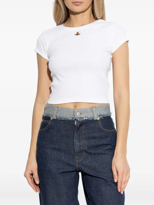 Vivienne Westwood Peru orb-motif Crop Top | White | FARFETCH