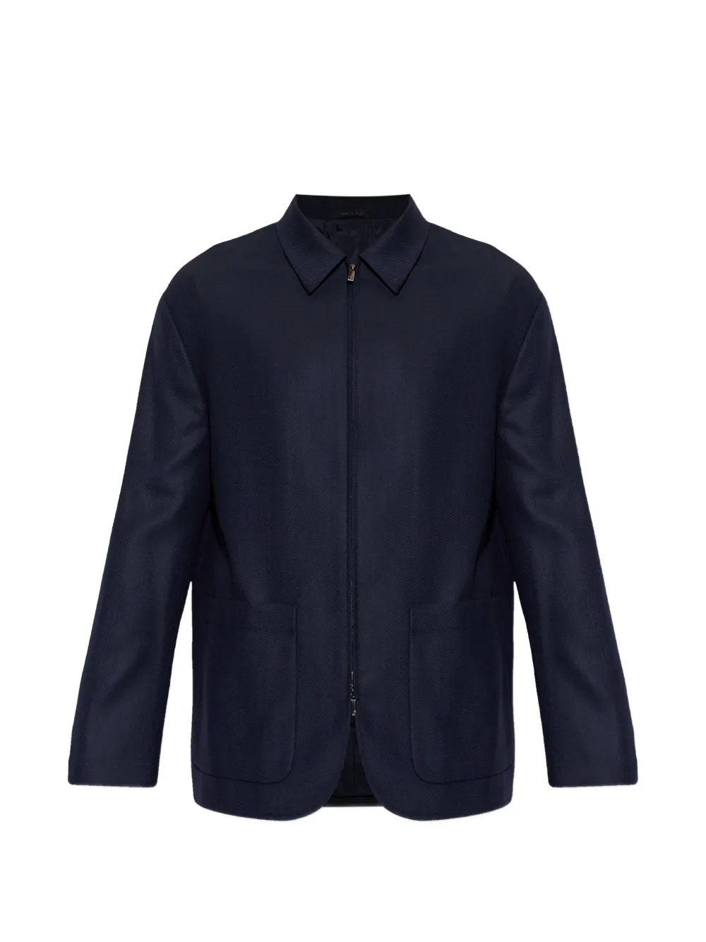 Giorgio Armani herringbone shirt jacket - Blau