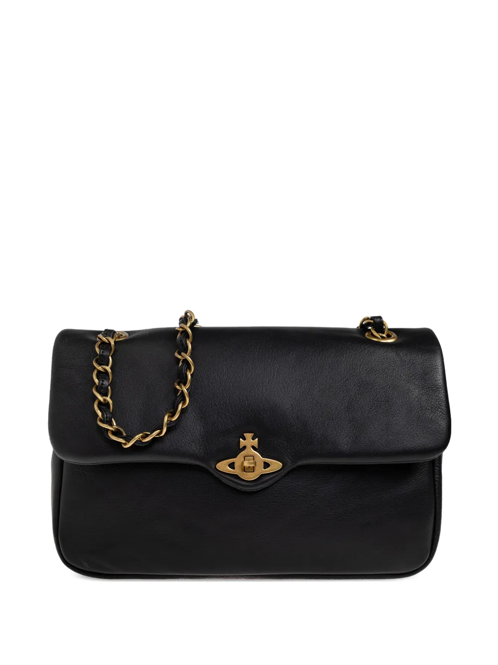 Vivienne Westwood Anita chain logo shoulder bag - Nero