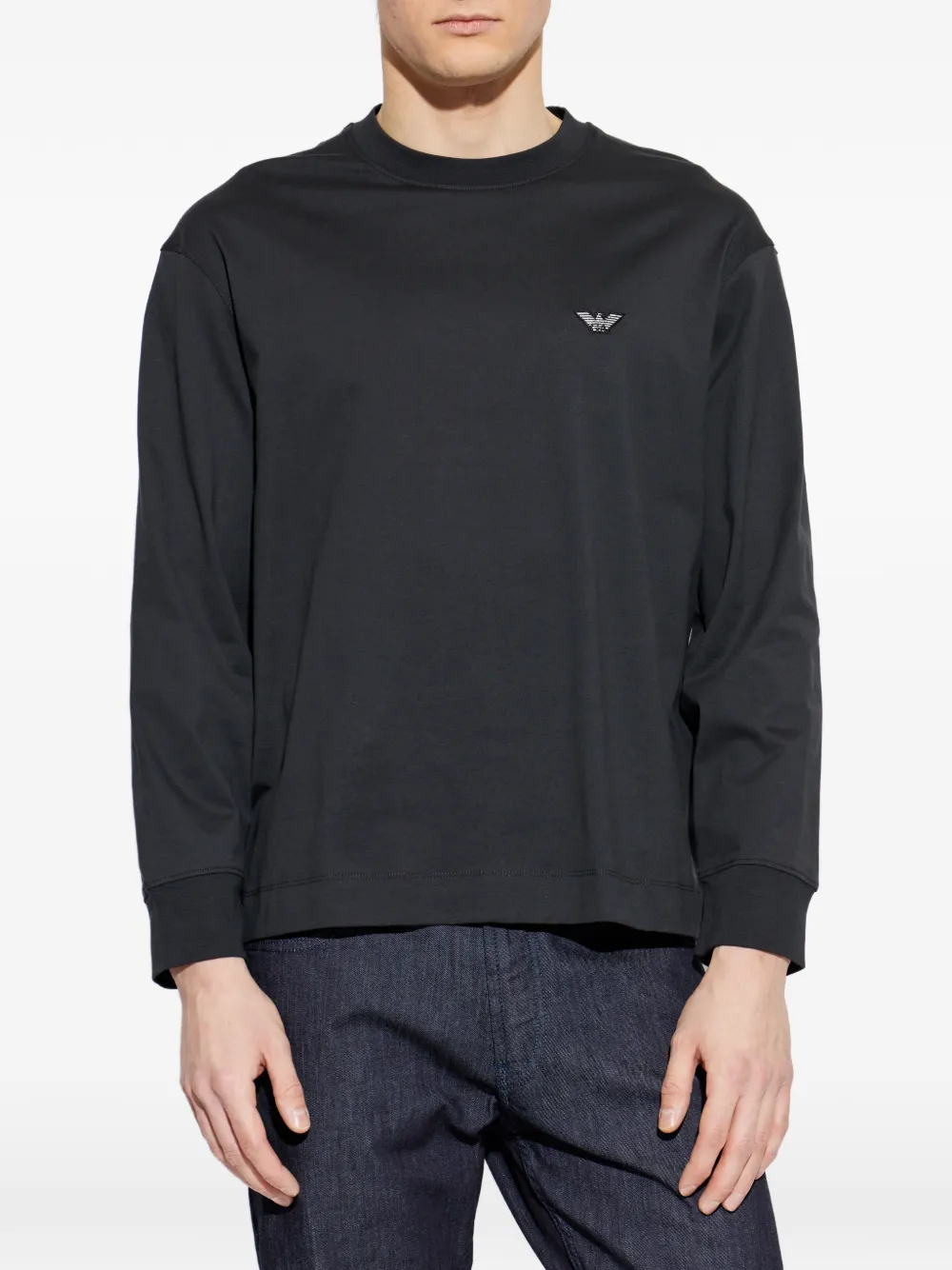 Emporio Armani T-shirt met lange mouwen Zwart