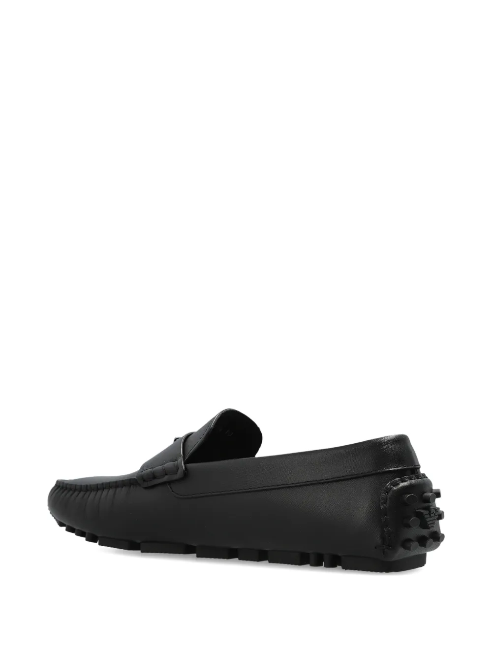 Emporio Armani Leren loafers Zwart