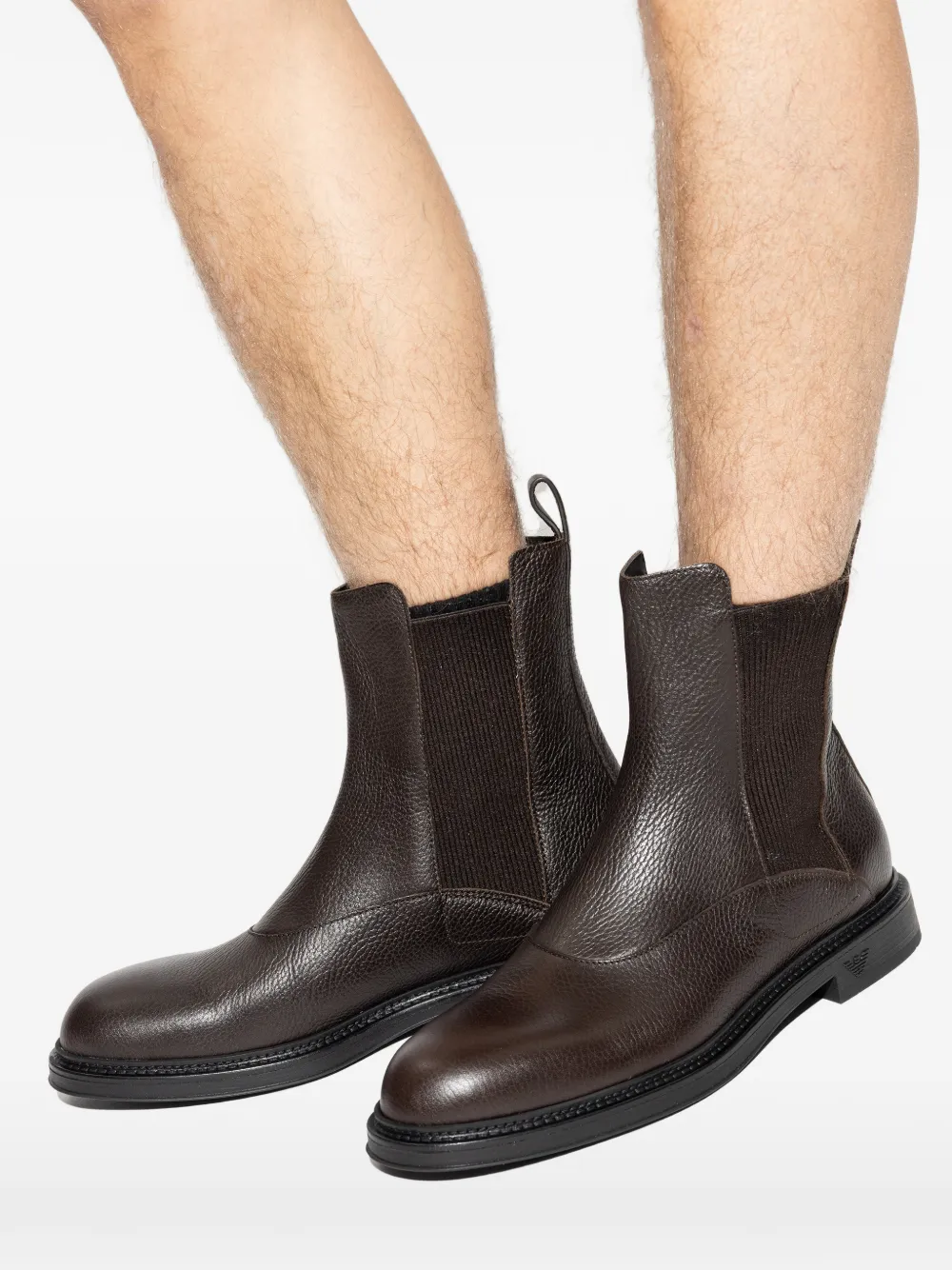 Emporio Armani leather chelsea boots Bruin