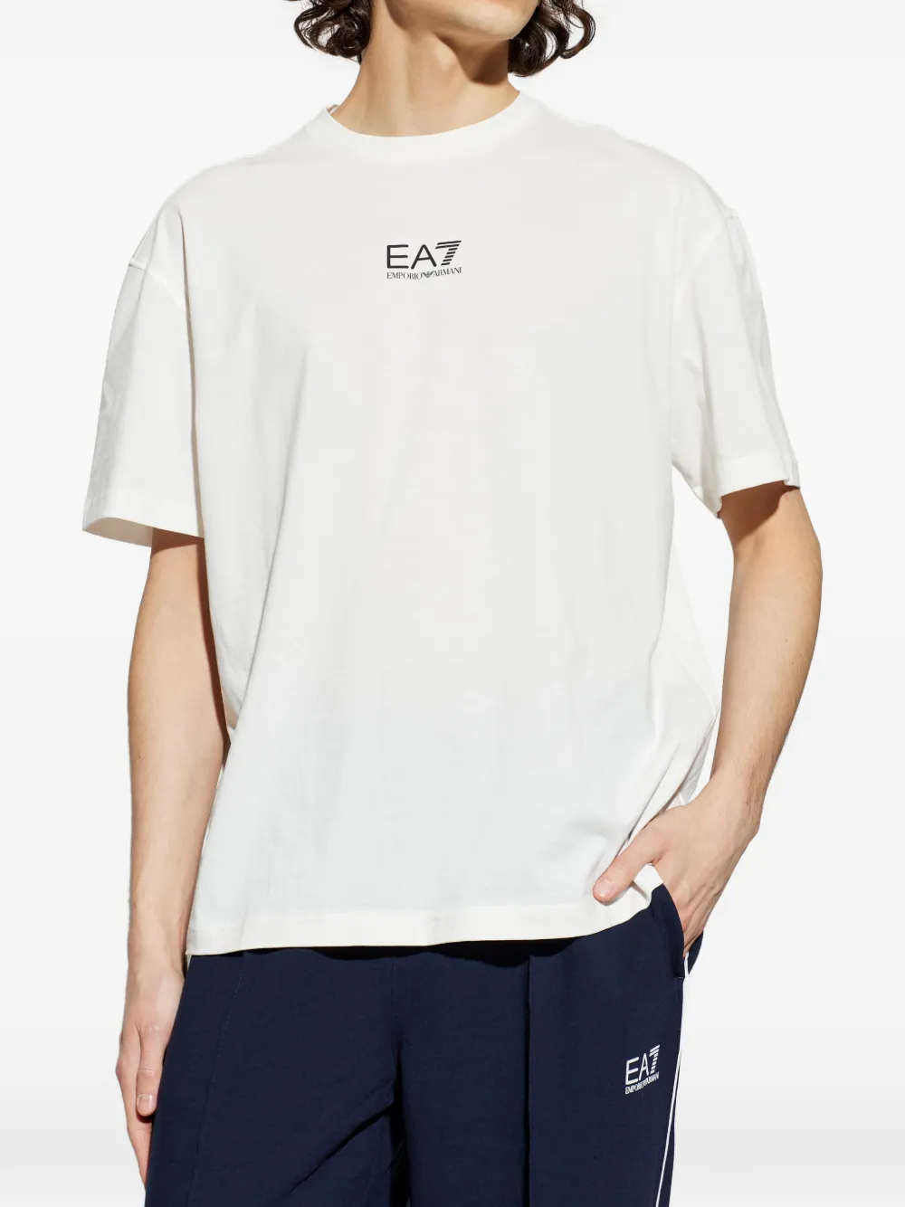 Ea7 Emporio Armani T-shirt met ronde hals Wit