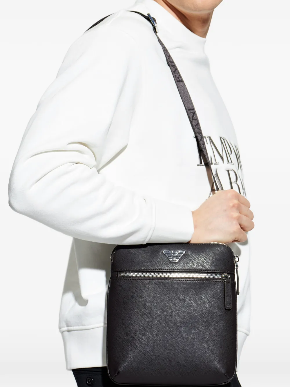  Emporio Armani Bolso De Hombro Con Logo Y Cremallera - Marrón 