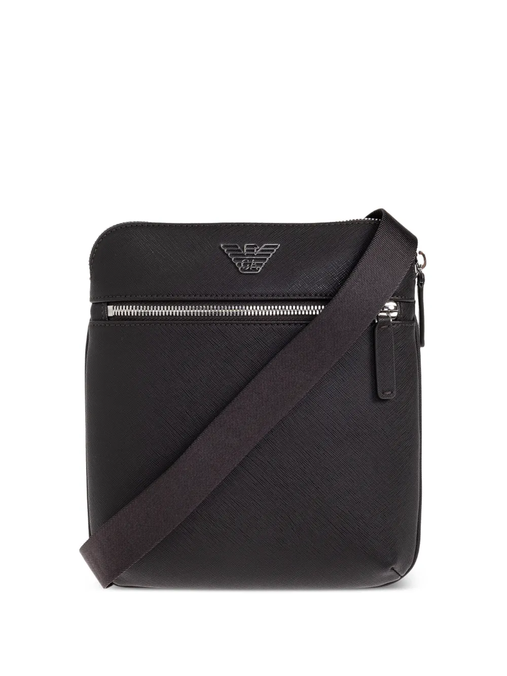 Emporio Armani logo zip shoulder bag - Marrone