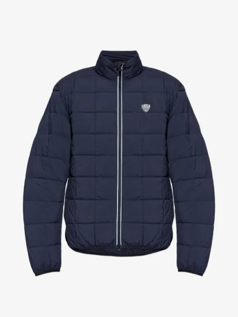 Ea7 Emporio Armani logo-patch quilted jacket