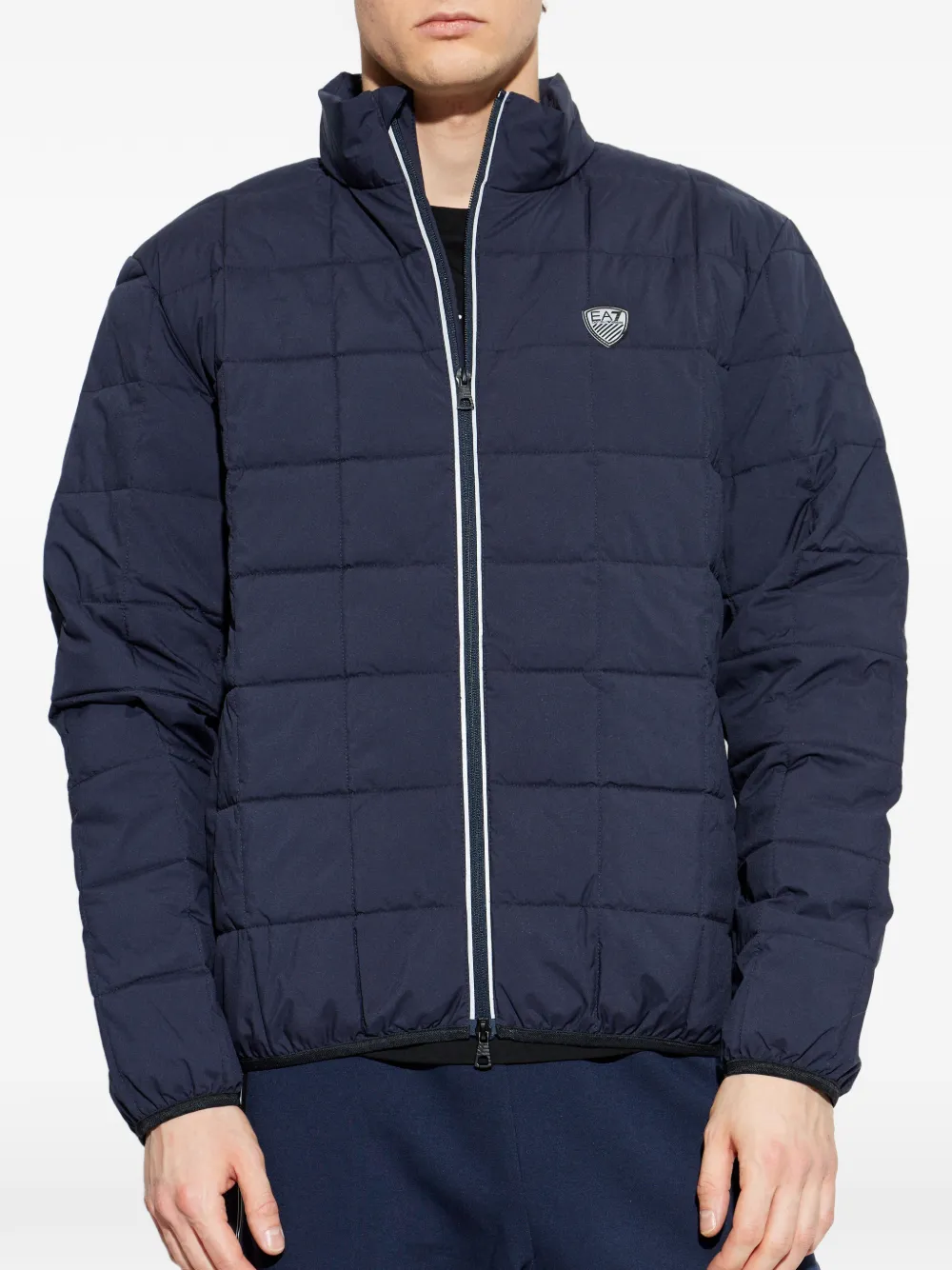  Ea7 Emporio Armani Logo-patch Quilted Jacket - Blue 