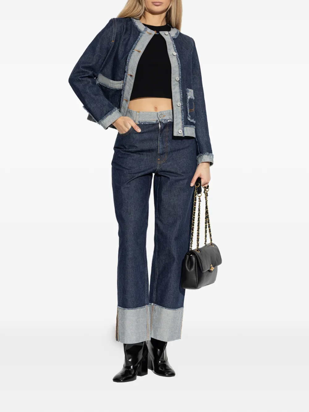 orb-embroidered crop top