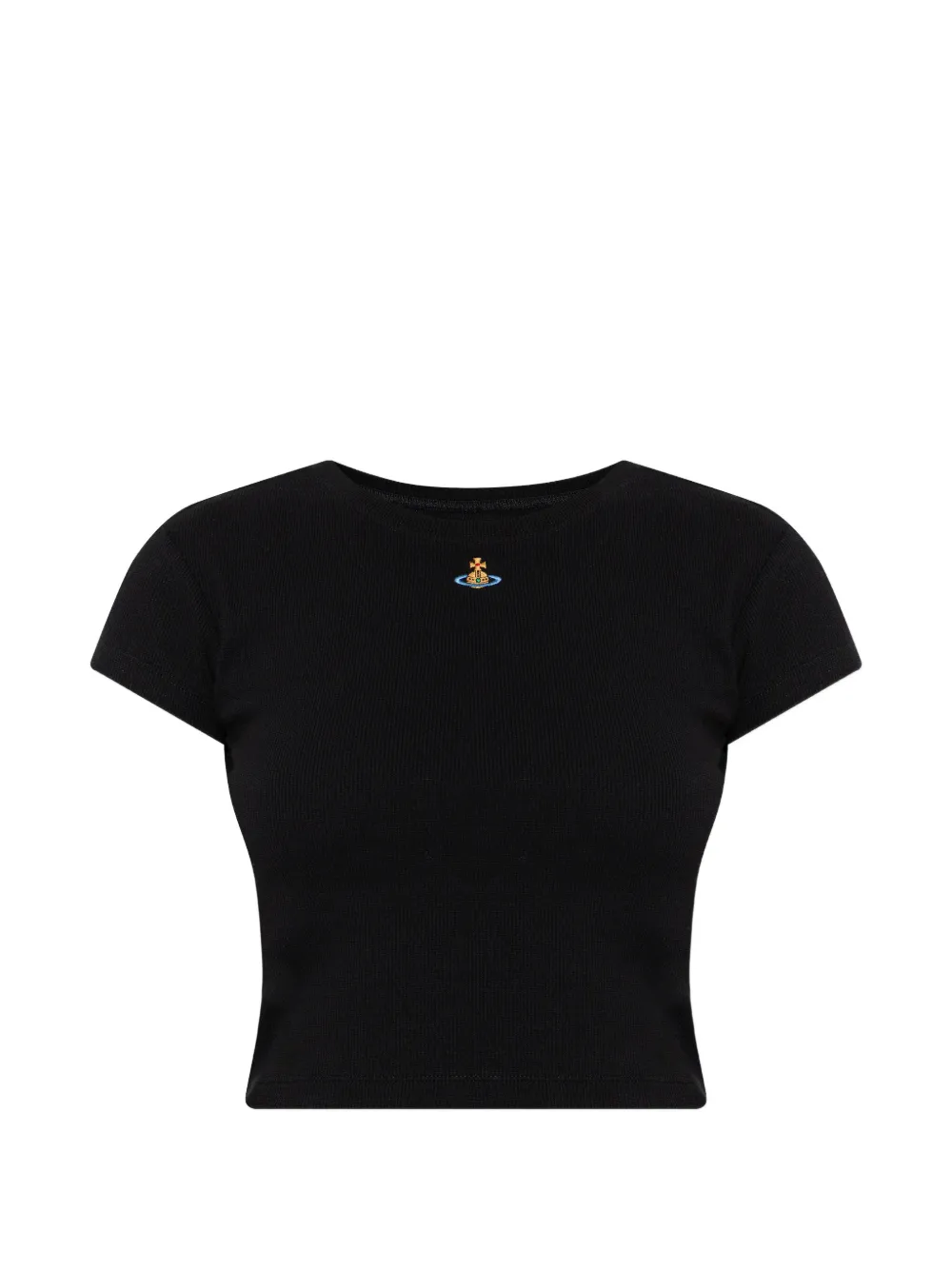 Vivienne Westwood orb-embroidered crop top - Nero