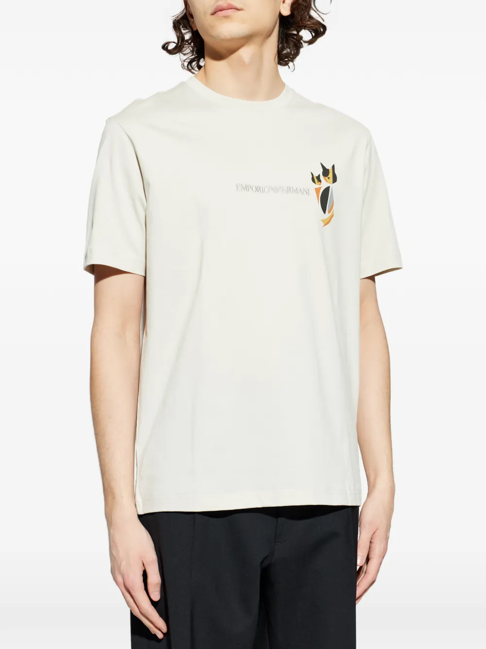 Emporio Armani Après T-shirt met print Beige