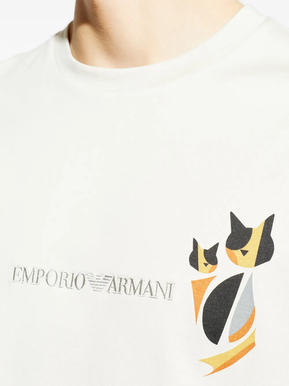 Emporio Armani Après T-shirt met print Beige
