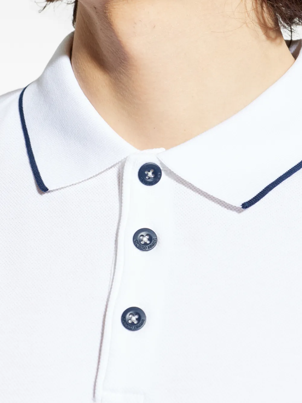 Giorgio Armani Piqué poloshirt Wit