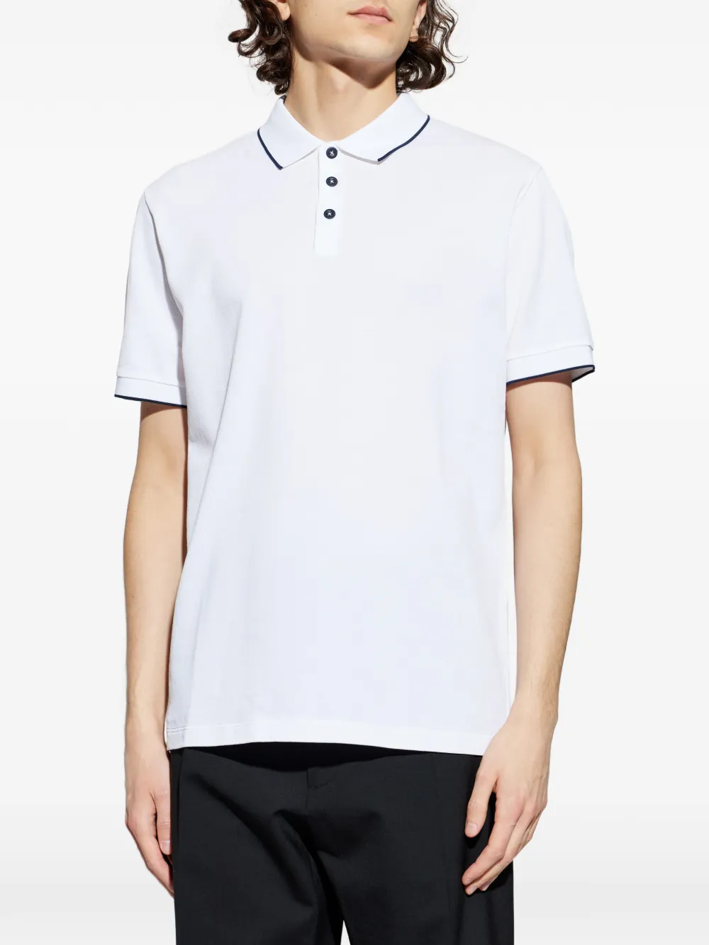Giorgio Armani Piqué poloshirt Wit