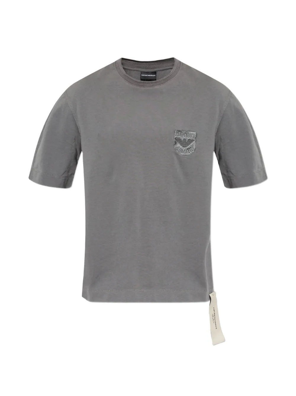 Emporio Armani logo-patch T-shirt - Grau