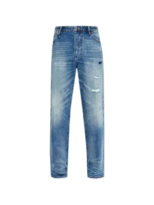 Emporio Armani ダメージ ジーンズ | ブルー | FARFETCH JP