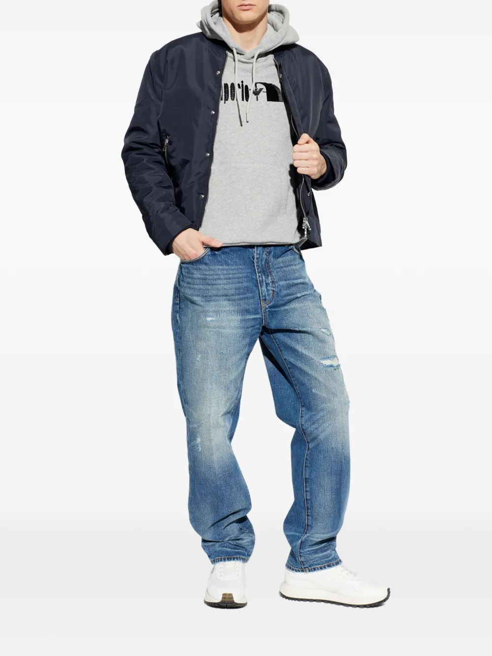 Emporio Armani Gerafelde jeans Blauw