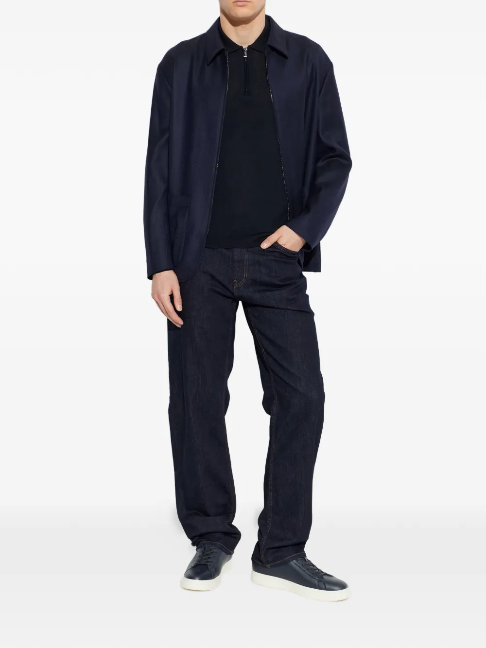 Emporio Armani Poloshirt met lange mouwen Blauw