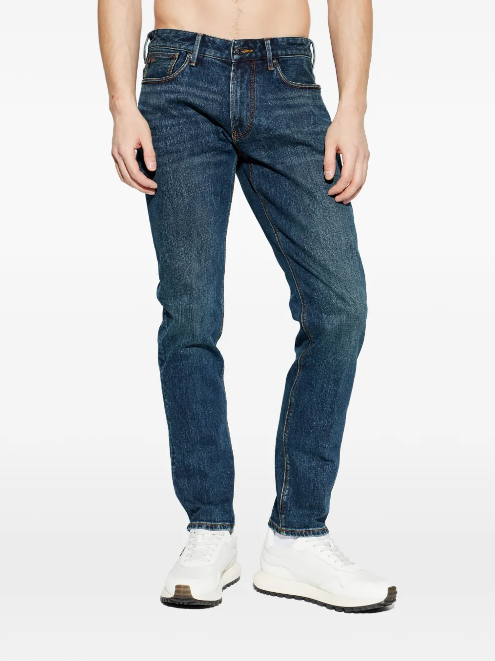 Emporio Armani Jeans met logo Blauw
