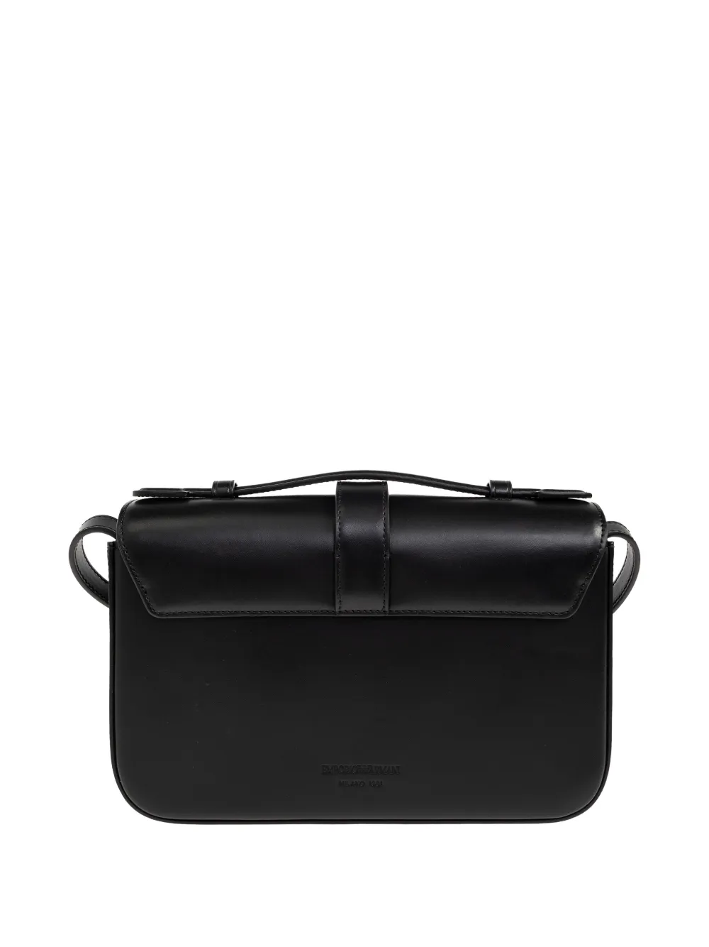 Emporio Armani Leren schoudertas Zwart