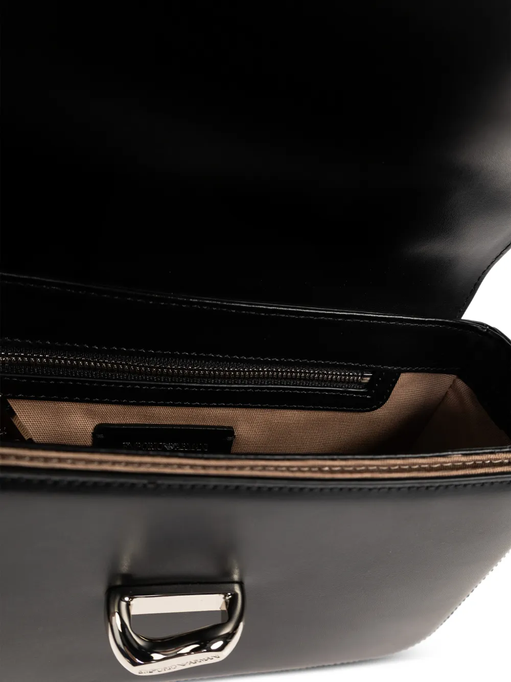 Emporio Armani Leren schoudertas Zwart